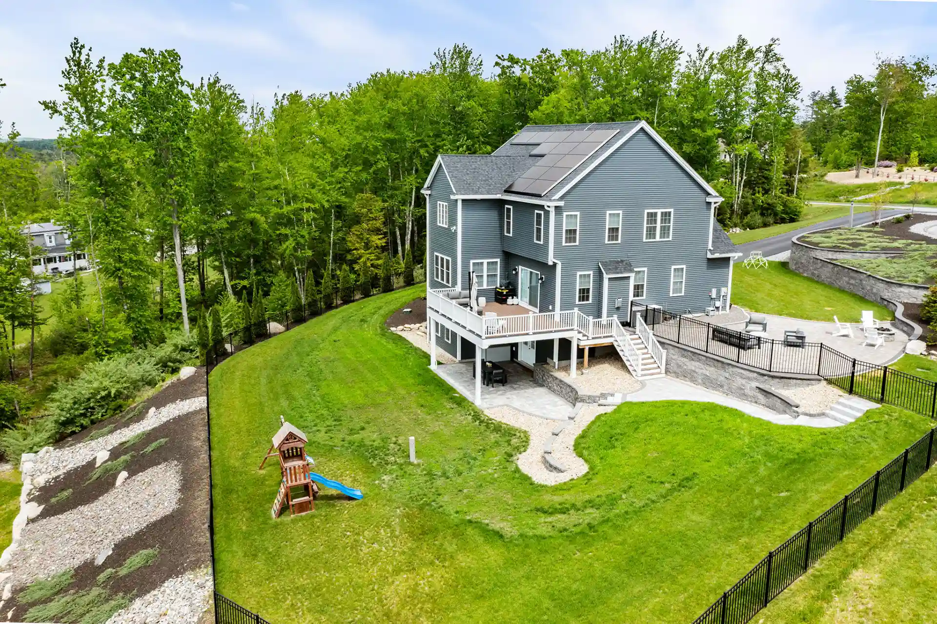 photo of an elevated deck that is part of a larger outdoor project
