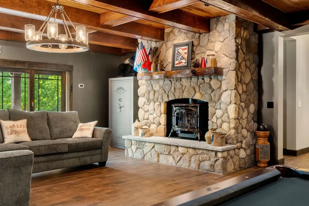 Finished Basement Fireplace in Merrimack, NH | Villandry Home & Outdoor Living